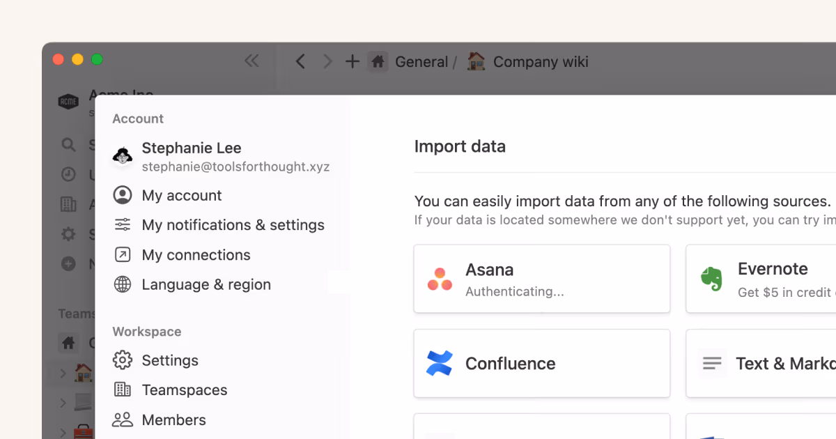 Importa proyectos desde Asana y disfruta de una experiencia de trabajo todo en uno