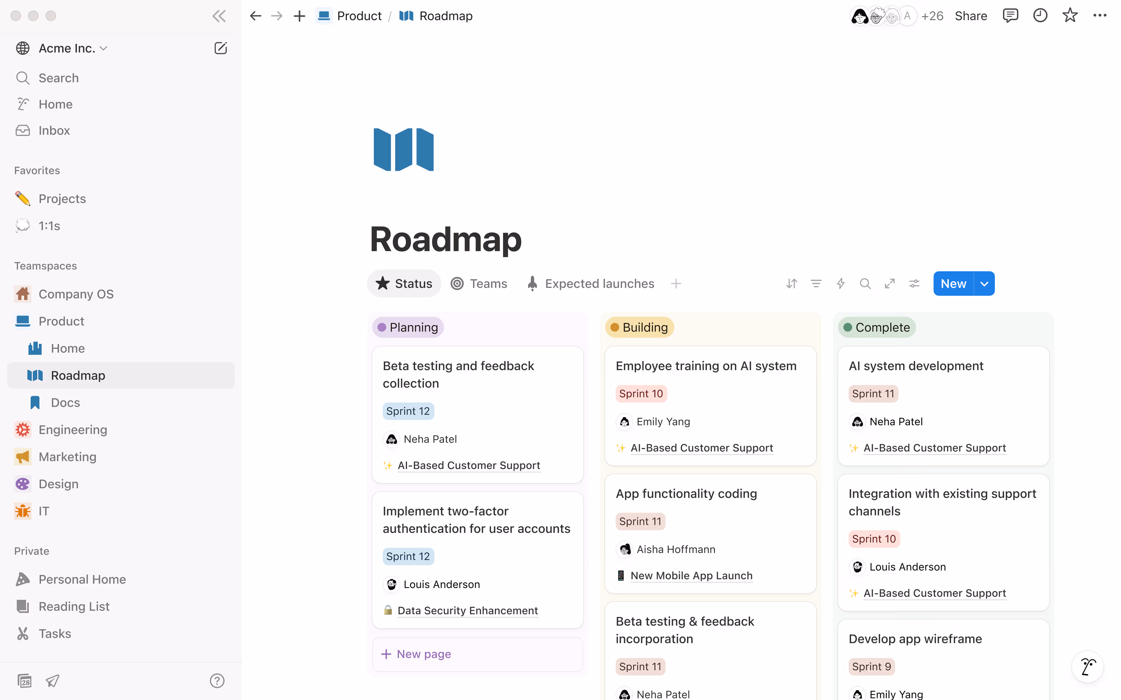 Wiki de empresa de Acme Inc